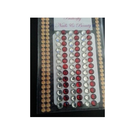 906001 - Rhinestones XL 6mm - Red/Clear