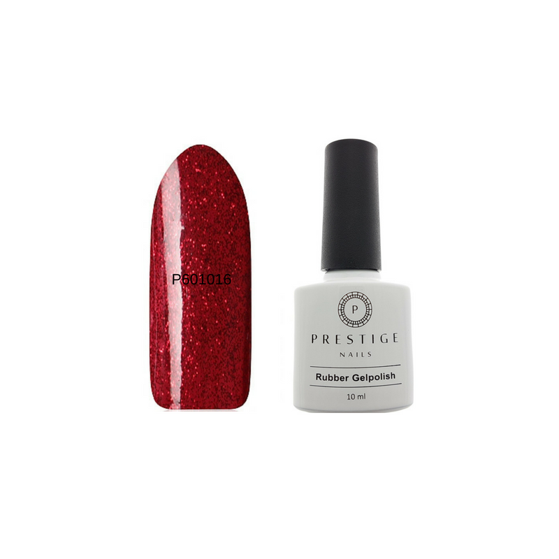 P601016 - Rubber Gelpolish Sparkly Ruby 10ml