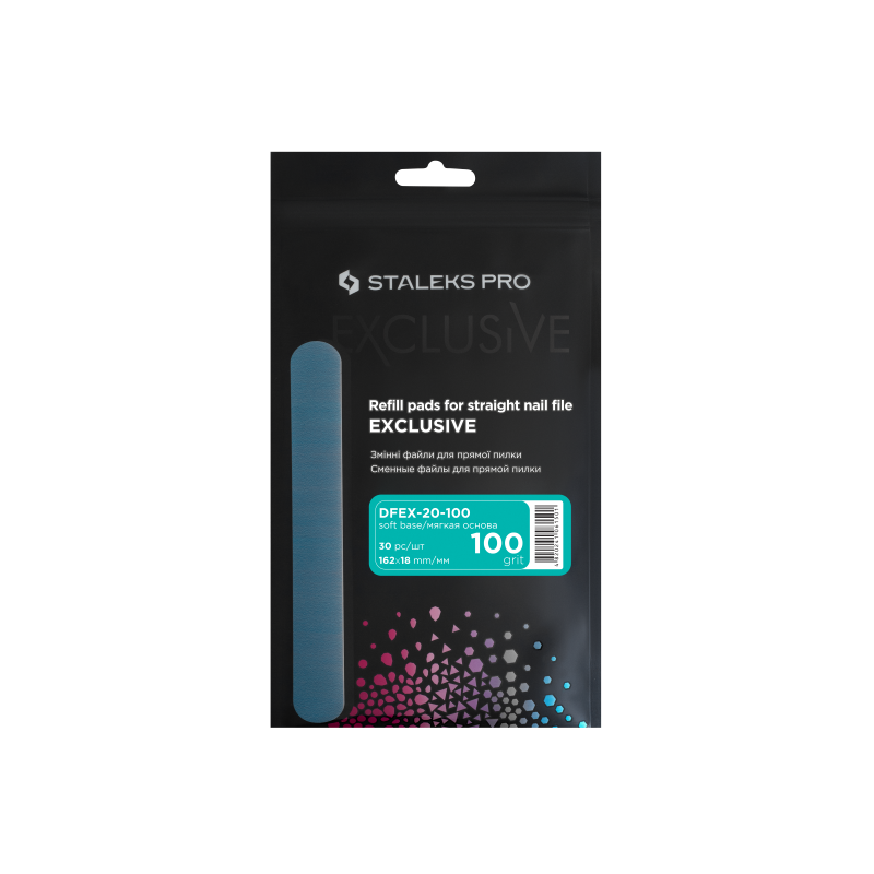 S178034 - STALEKS Wegwerpvijlen voor rechte nagelvijlbasis, EXCLUSIVE 100 grit (50 stuks) (DFEX-22-100) S178034 - STALEKS Wegwerpvijlen voor rechte nagelvijlbasis, EXCLUSIVE 100 grit (50 stuks) (DFEX-22-100)