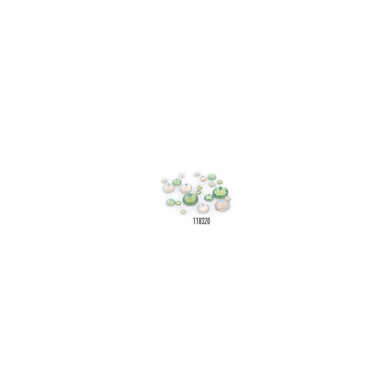 118320 - Frosted Rhinestones White & Green 270pcs - 6 sizes 118320 - Frosted Rhinestones White & Green 270pcs - 6 sizes