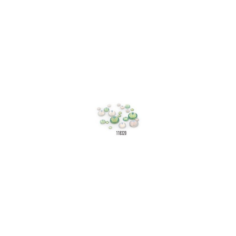 118320 - Frosted Rhinestones White & Green 270pcs - 6 sizes