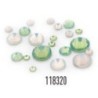 118320 - Frosted Rhinestones White & Green 270pcs - 6 sizes
