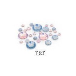 118321 - Frosted Rhinestones Pink & Blue 270pcs - 6 sizes