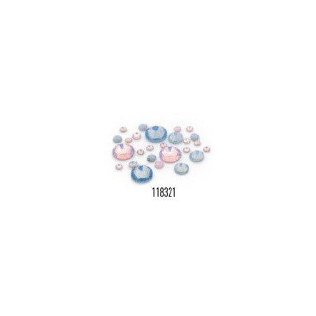 118321 - Frosted Rhinestones Pink & Blue 270pcs - 6 sizes