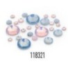 118321 - Frosted Rhinestones Pink & Blue 270pcs - 6 sizes